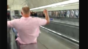 London Subway Slide Fail