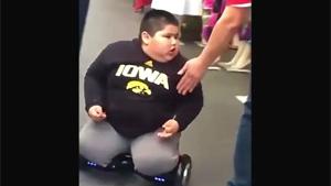 Obese Kid On Balance Board