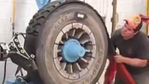 Retreading A Truck Tyre