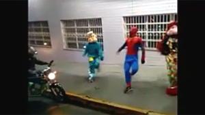 Costumed Idiots Make Biker Crash