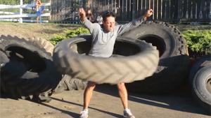 Hula Hooping With Tractor Tyre