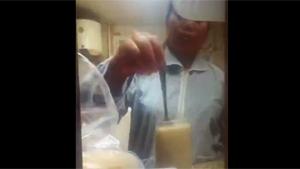 Maid Pours Piss In Drink
