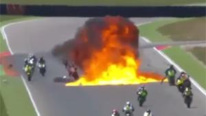 Spectacular Fireball After Crash