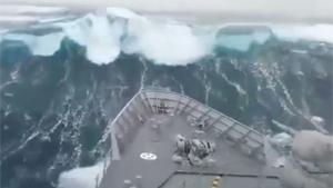 Massive Wave Hits Bow