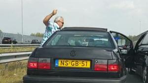 Angry Grandpa Hits Other Driver