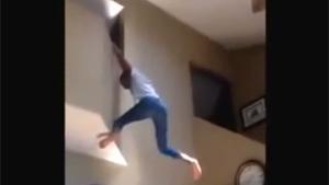 Crazy Girl Falls On Aquarium