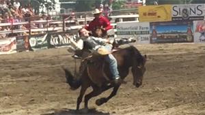 Rodeo Rider Smashed By Helping Bronco