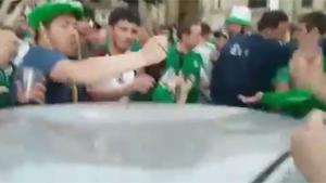 Irish Fans Mending Dented Roof