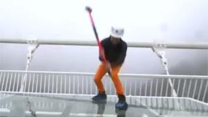 Testing A Glass Floor Bridge In China