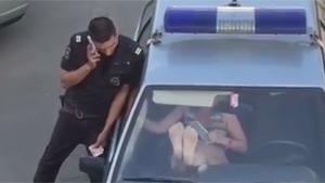 Crazy Girl Cracks Windscreen