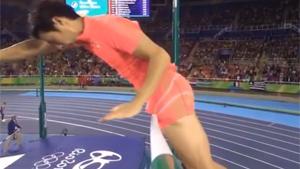 Dick Accident During Pole Vault Jump