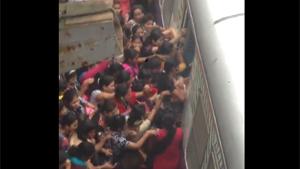 Boarding A Train In India