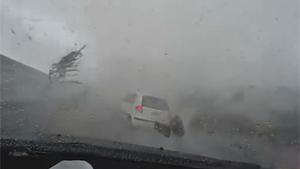 Tornado Sucks Up Small Car
