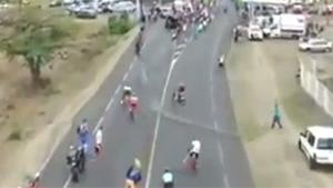 Crazy Guy Ruins Cycling Race