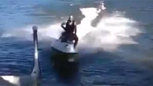 Jet Ski Pilot Comes In Hot