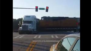 Train Hits Stuck Truck