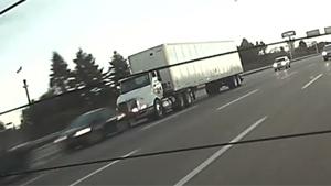 Semi Truck Clears Traffic Jam