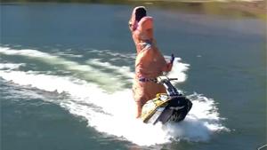 T-Rex Goes Nuts On Jet-Ski