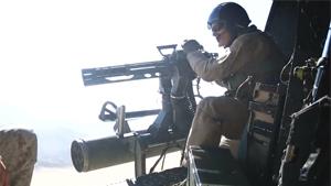 Door Gunner At Work In Huey