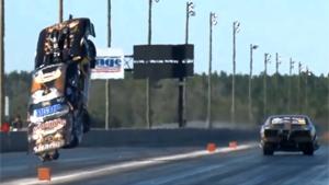 Mustang Goes Airborne In Dragrace