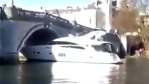 Yacht Crashing Into Bridge