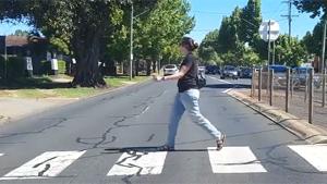 Close Call At Zebra Crossing