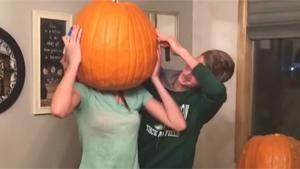 Teen Girl Stuck In Pumpkin