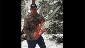 Cutting Christmas Tree Redneck Style