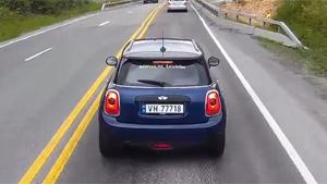 Brake Test In Mini Cooper Ends Bad