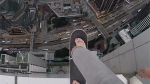 Insane Skateboarding On Skyscraper