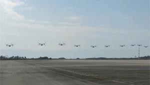 10 Ospreys In Formation