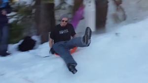 Downhill Sledge Slide Ends In Headache