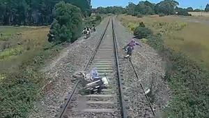 Near Hit On Railroad