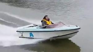 Big Crash In Tiny Speed Boat