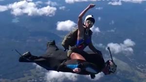 Riding A Wingsuit Man