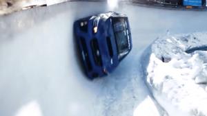 Rally Car Doing Bobsled Run