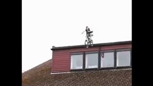 BMX Jump From Roof Ends Bad