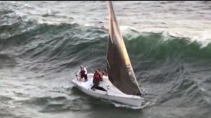 Sailboat Smashed Into Pier