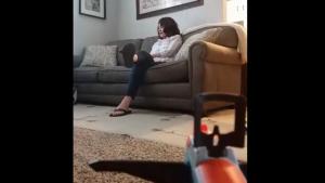 Shooting With Nerf Gun On Mom