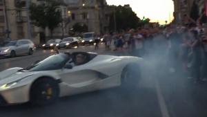 Donuts In A La Ferrari Aperta In Traffic