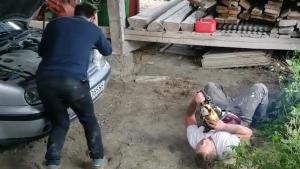 Friend Faints After Extreme Chainsaw Prank