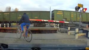 Close Call For Suicidal Cyclist