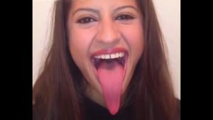 Girl With Freakishly Long Tongue