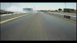 Dragster race rear view video