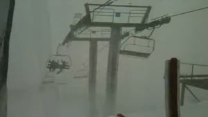 110mph Winds on Ski Lift