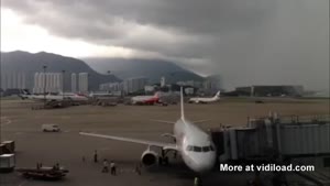Rainstorm Passing Airport