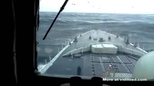 Navy Ship Bashes Against Giant Wave