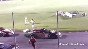 Angry Driver Gets Dragged By Racing Car