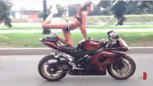 Bikini Girl On Motorcycle
