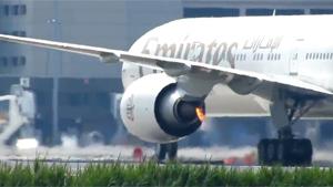 Airplane Engine Caught Fire During Landing